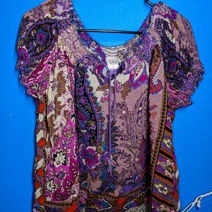 Purple Paisley Lightweight Casual Top